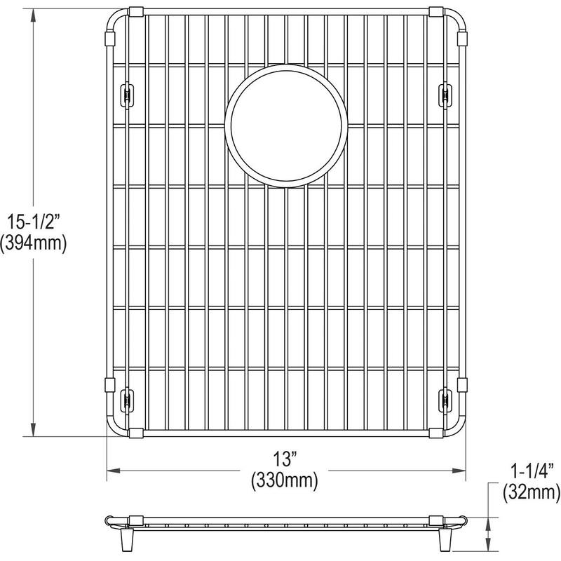 Elkay Crosstown Stainless Steel 13" x 15-1/2" x 1-1/4" Bottom Grid