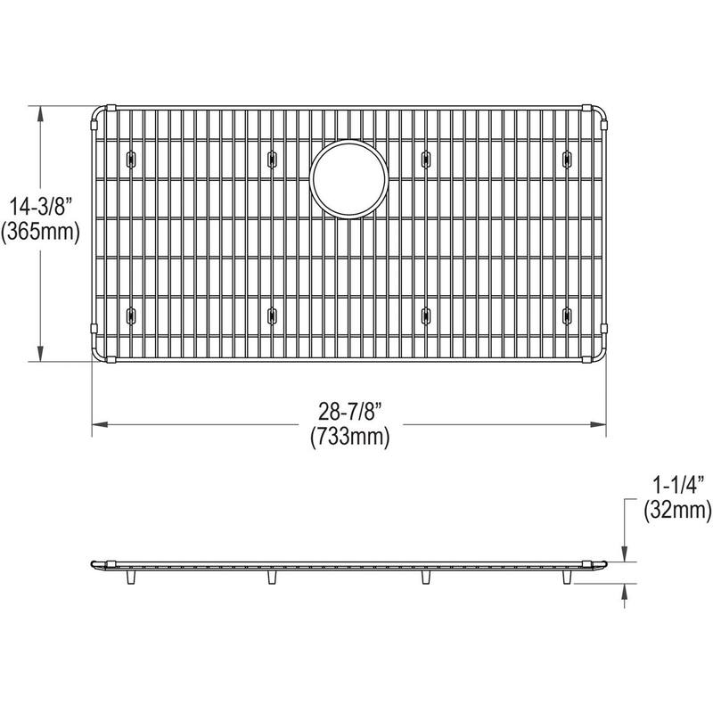 Elkay Crosstown Stainless Steel 28-7/8" x 14-3/8" x 1-1/4" Bottom Grid