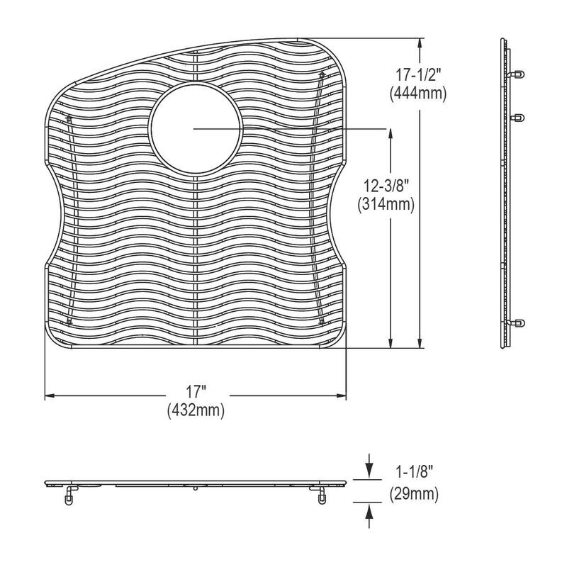Elkay Stainless Steel 17" x 17-1/2" x 1-1/8" Bottom Grid