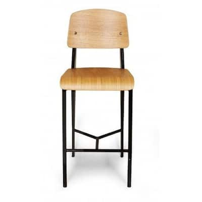 Student Bar Stool, 30 seat height with metal legs black color