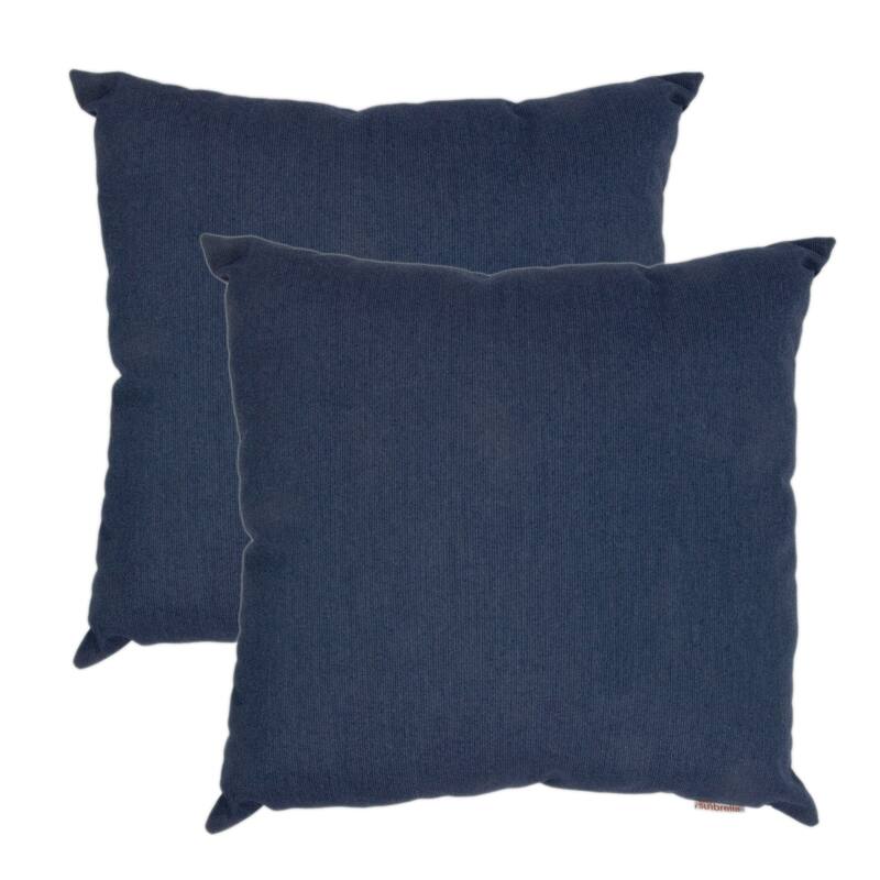 Austin Horn Classics Sunbrella® Spectrum Indigo 20-inch Outdoor Pillow 2-pack - 20" x 20" - Indigo - 20" x 20"