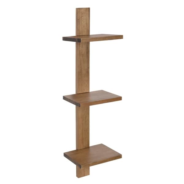 slide 6 of 9, Kate and Laurel Udell Floating Wood Wall Shelf - 3 Shelves Natural