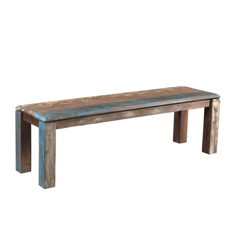 Handmade 50" Old Reclaimed Wood Bench (India) - 50" x 16" x 18"