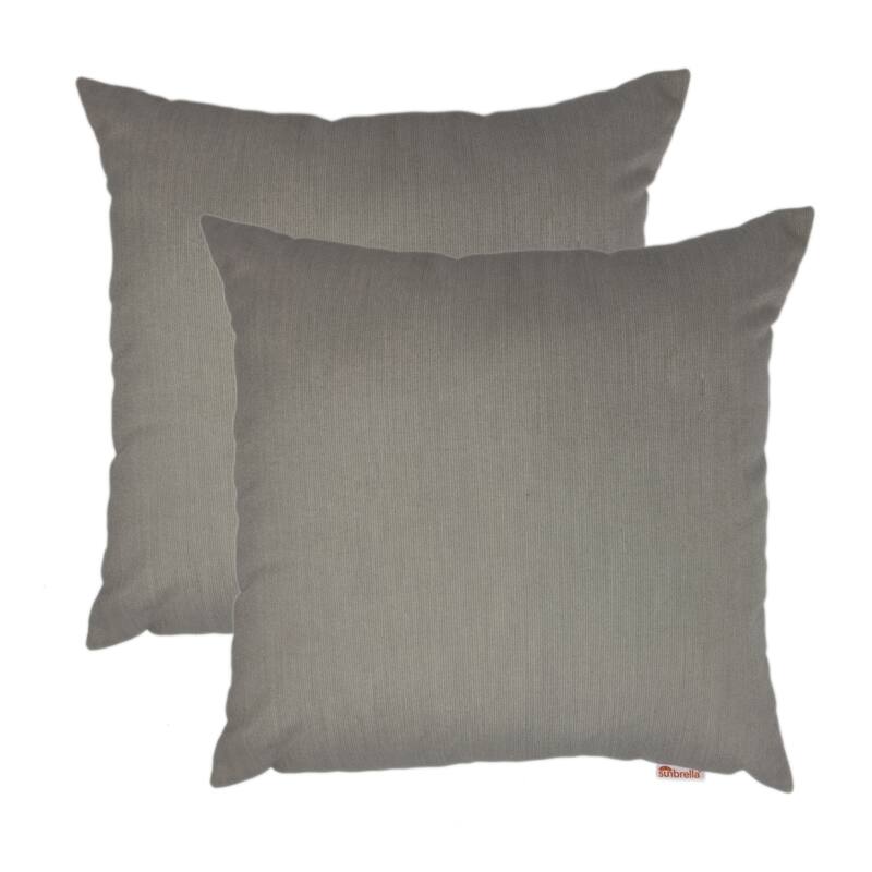 Austin Horn Classics Sunbrella® Spectrum Dove 20-inch Outdoor Pillow 2-pack - 20" x 20" - Dove - 20" x 20"