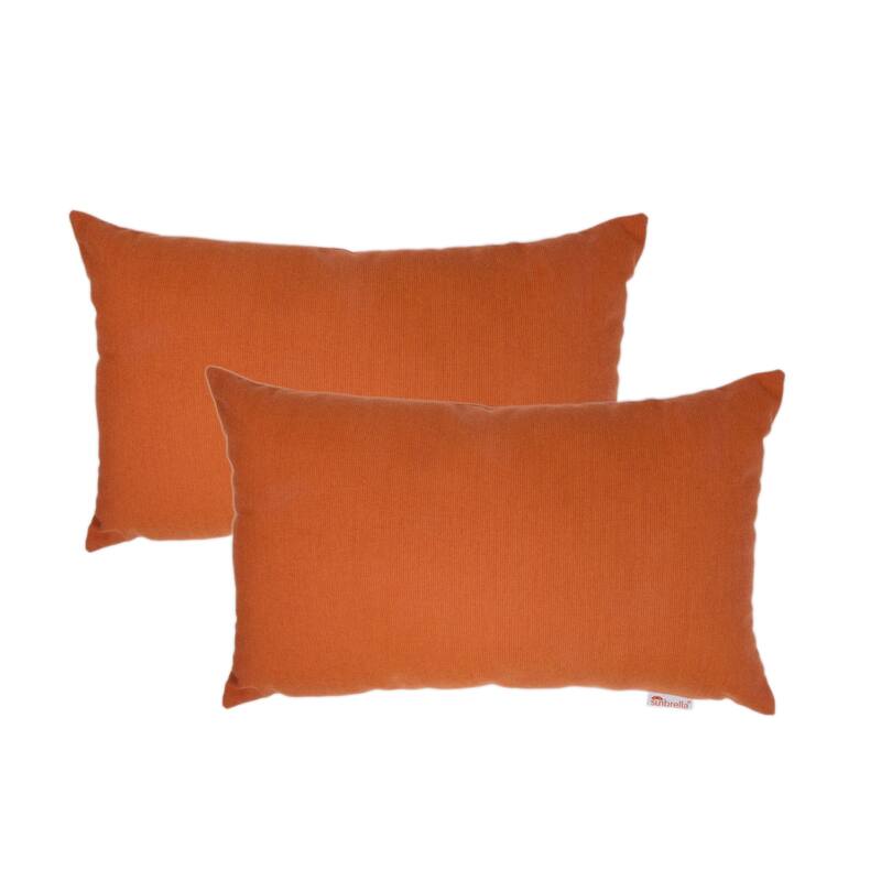 Austin Horn Classics Sunbrella® Spectrum Cayenne Boudoir Outdoor Pillow 2-pack - 13" x 20" - 13" x 20" - Cayenne