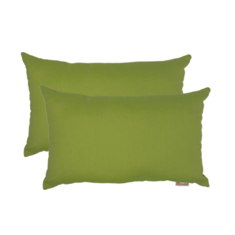 Austin Horn Classics Sunbrella® Spectrum Kiwi Boudoir Outdoor Pillow 2-pack - 13" x 20" - 13" x 20" - Kiwi