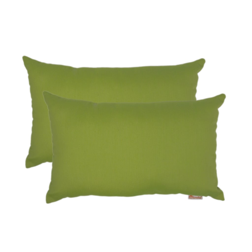 Austin Horn Classics Sunbrella® Spectrum Kiwi Boudoir Outdoor Pillow 2-pack - 13" x 20"