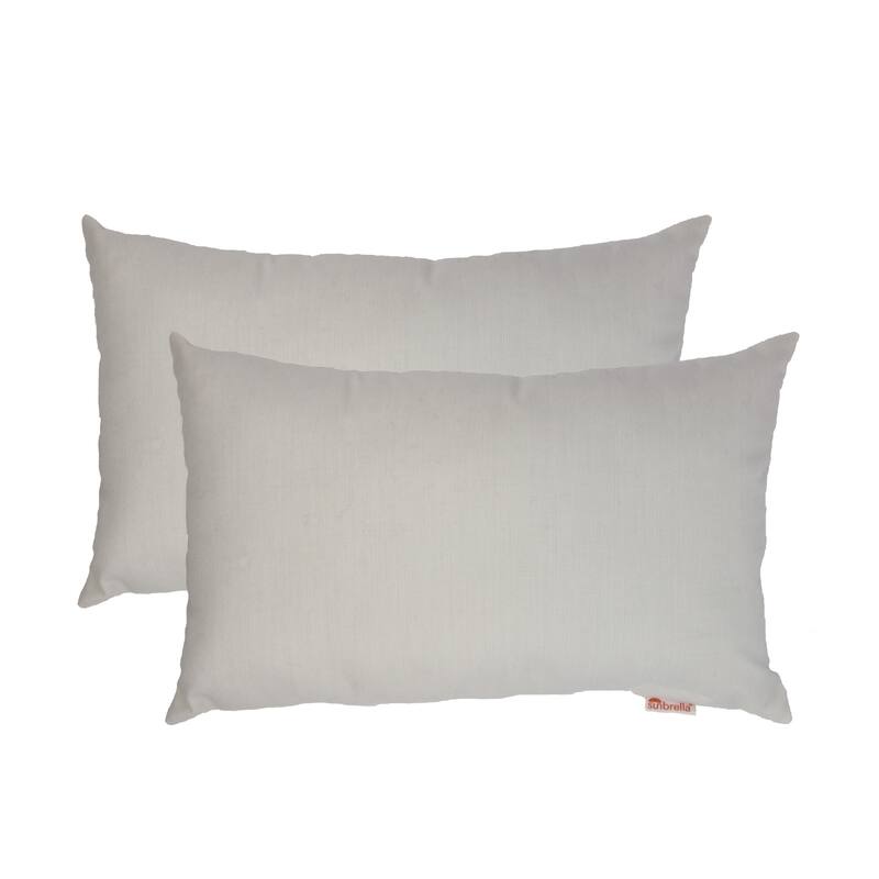 Austin Horn Classics Sunbrella® Spectrum Eggshell Boudoir Outdoor Pillow 2-pack - 13" x 20" - 13" x 20" - Eggshell