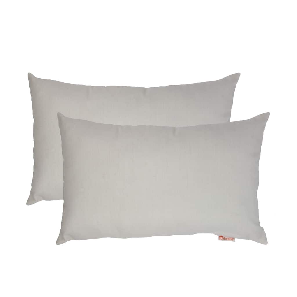 Austin Horn Classics Sunbrella® Spectrum Eggshell Boudoir Outdoor Pillow 2-pack - 13" x 20"
