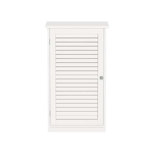 Lavish Home 3-Shelf Corner Storage Cabinet with Shutter Doors and  Adjustable Shelves, White