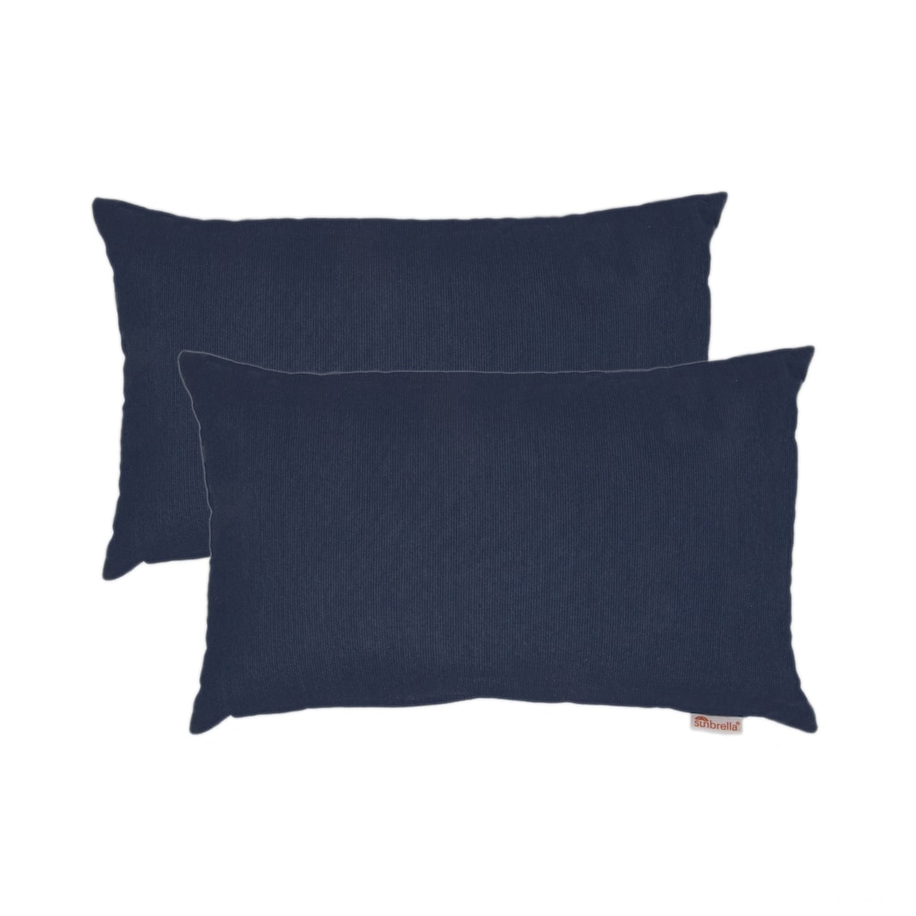 Austin Horn Classics Sunbrella® Spectrum Indigo Boudoir Outdoor Pillow 2-pack - 13" x 20"