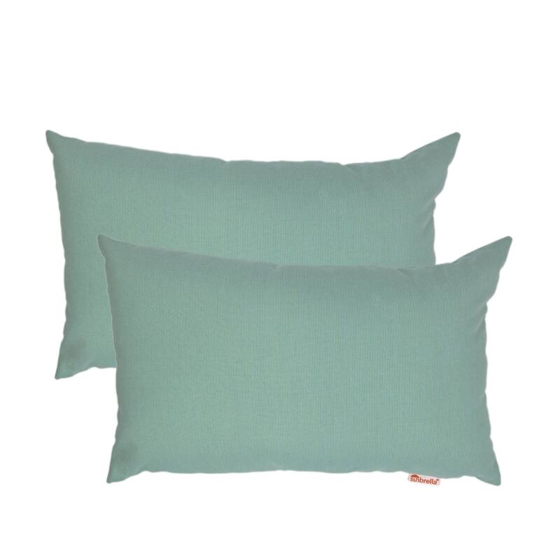 Austin Horn Classics Sunbrella® Spectrum Mist Boudoir Outdoor Pillow 2-pack - 13" x 20" - 13" x 20" - Mist
