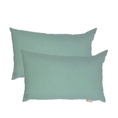 Austin Horn Classics Sunbrella® Spectrum Mist Boudoir Outdoor Pillow 2-pack - 13" x 20"