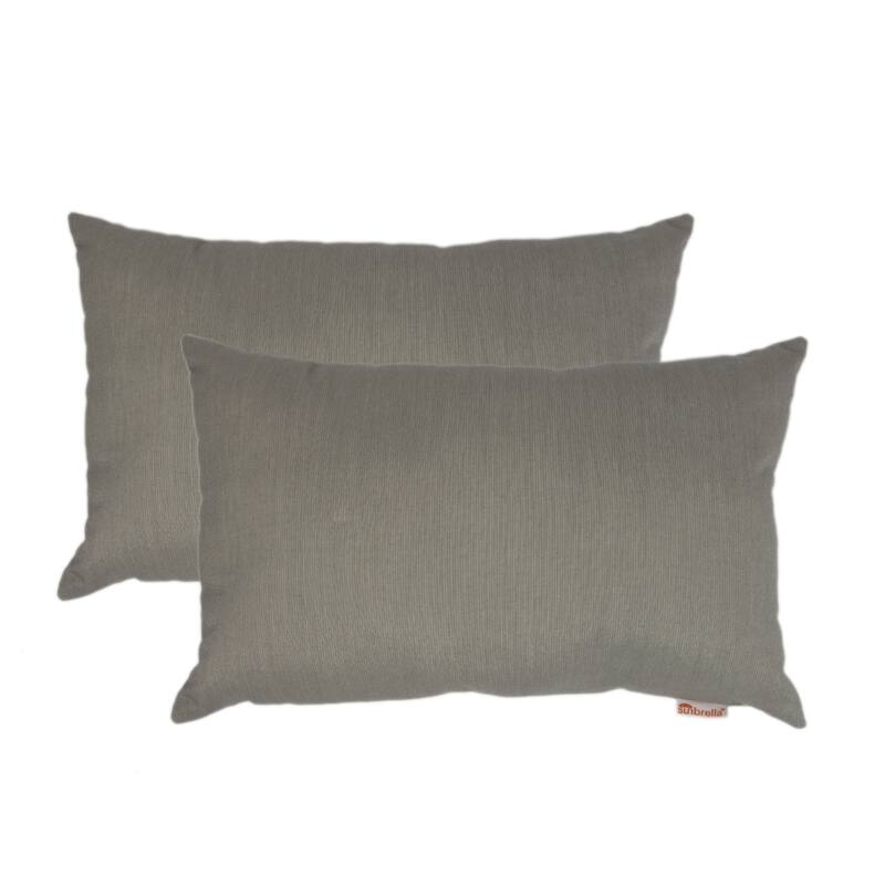 Austin Horn Classics Sunbrella® Spectrum Dove Boudoir Outdoor Pillow 2-pack - 13" x 20" - 13" x 20" - Dove