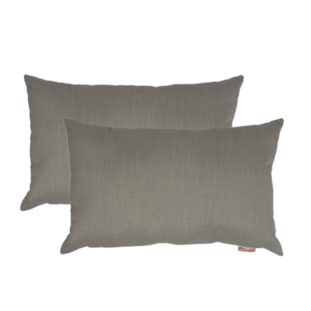 Austin Horn Classics Sunbrella® Spectrum Dove Boudoir Outdoor Pillow 2-pack - 13" x 20"