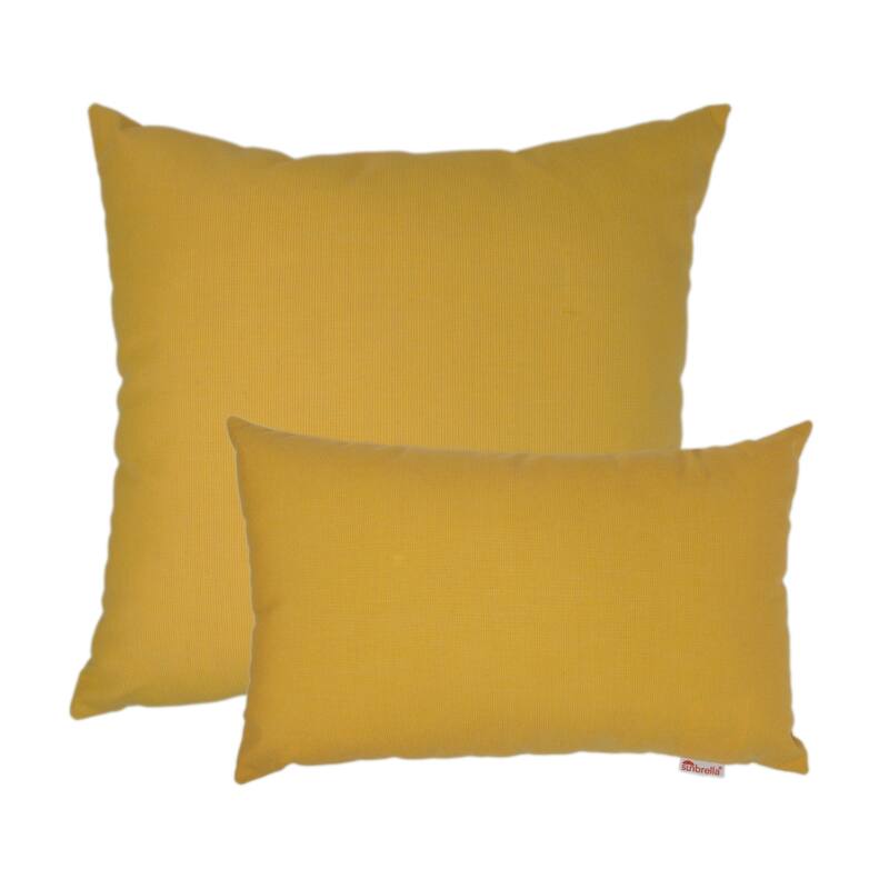 Austin Horn Classics Sunbrella® Spectrum Daffodil Combo Outdoor Pillow 2-pack - Daffodil