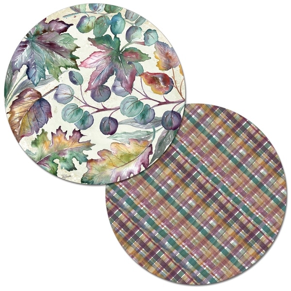Round Reversible Wipeclean Placemats Set of 4 Autumn Jewel