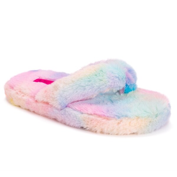 womens fluffy flip flop slippers