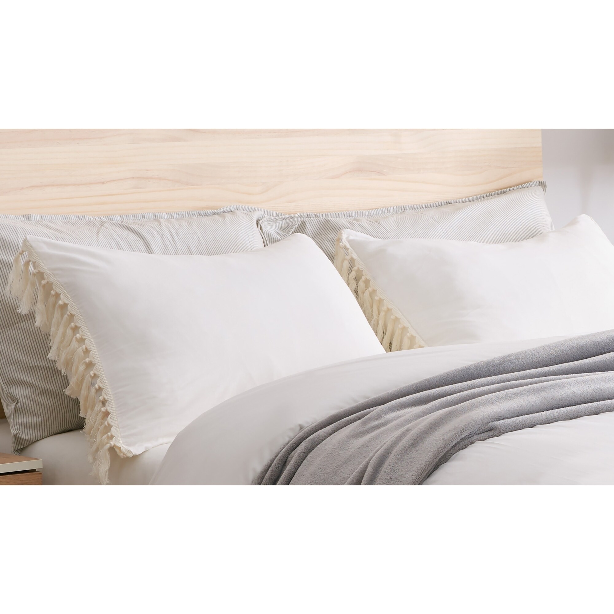 Ivory Boho Macrame Collection Duvet Cover Set Sweet Jojo Designs Size: Queen Duvet Cover + 2 Shams