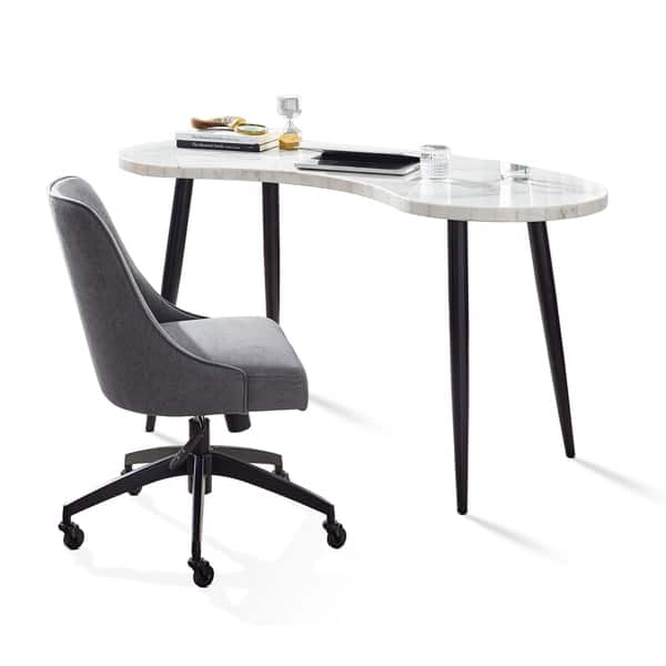 Shop Knox White Marble Top 2 Piece Desk Set By Greyson Living