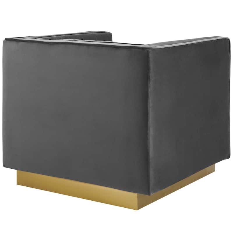 Sanguine Vertical Tufted Performance Velvet Sofa & Armchair Set