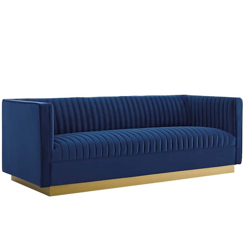 Sanguine Vertical Tufted Performance Velvet Sofa & Armchair Set