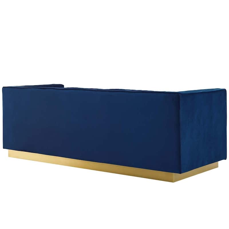 Sanguine Vertical Tufted Performance Velvet Sofa & Armchair Set