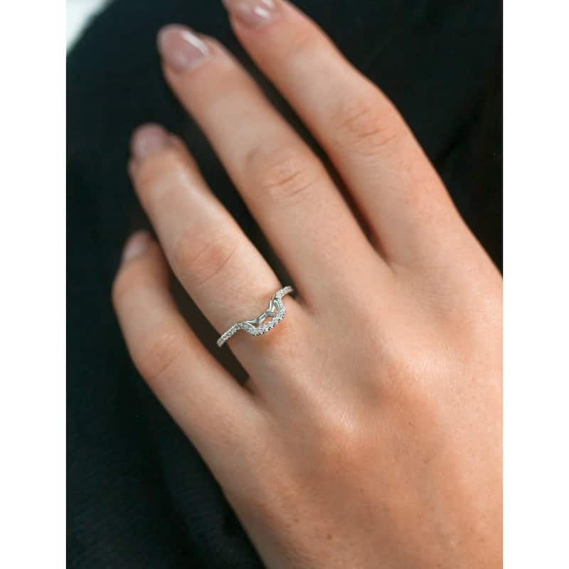 Annello by Kobelli 1/4ct TDW Diamond Curved Basket Shadow Wedding Band in 14k Gold ( Series)