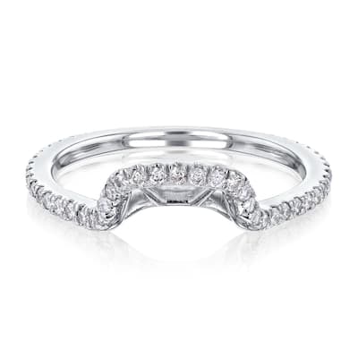 Annello by Kobelli 1/4ct TDW Diamond Curved Basket Shadow Wedding Band in 14k Gold ( Series)