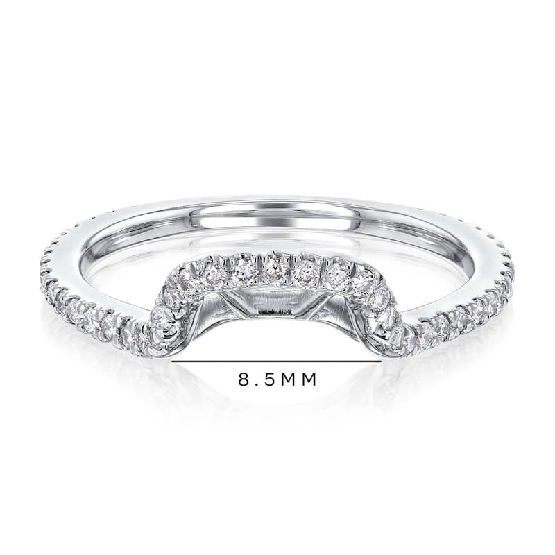 Annello by Kobelli 1/4ct TDW Diamond Curved Basket Shadow Wedding Band in 14k Gold ( Series)