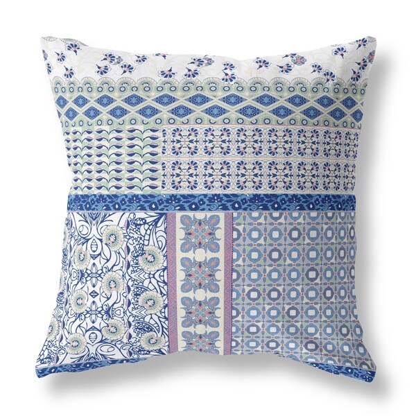 Patchwork Floral Castlemania Broadcloth Pillow by Amrita Sen