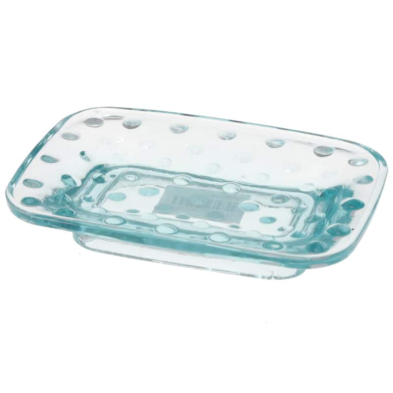 Creative Home Embossed Dot light blue Glass Soap Dish - N/A - N/A - N/A
