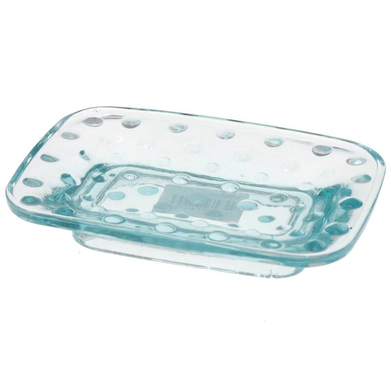 Creative Home Embossed Dot light blue Glass Soap Dish - N/A - N/A