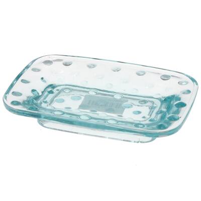 Creative Home Embossed Dot light blue Glass Soap Dish - N/A - N/A