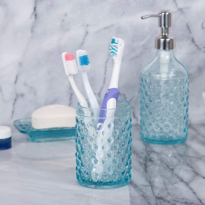 Creative Home Embossed Dot light blue Glass Tumbler - N/A - N/A
