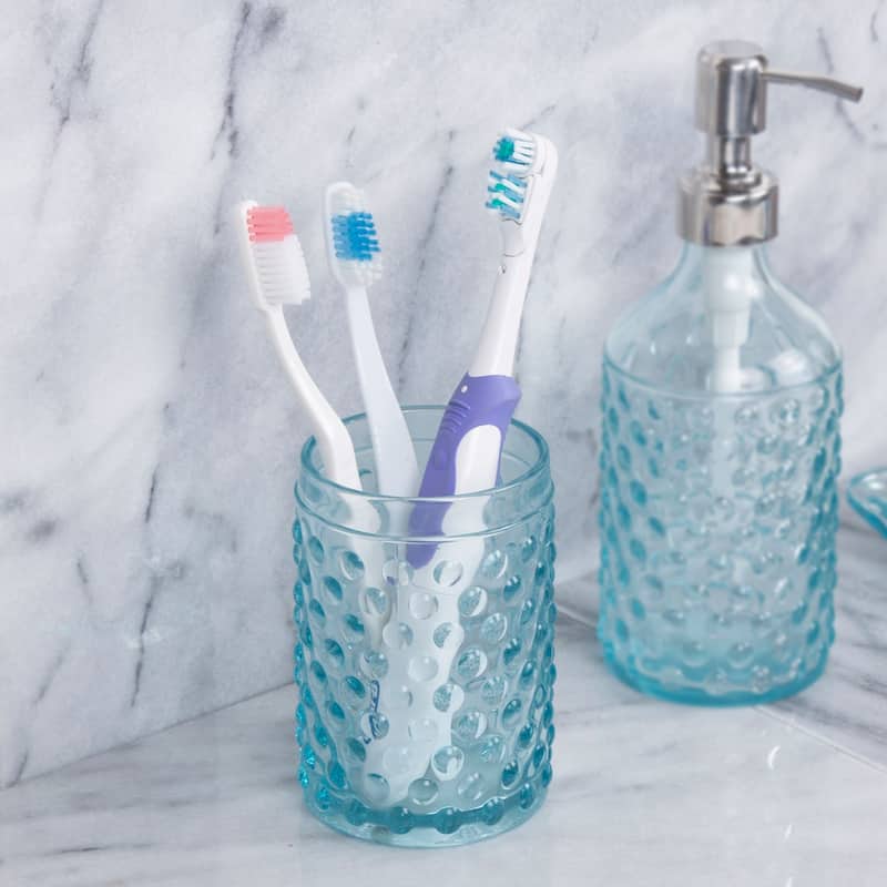 Creative Home Embossed Dot light blue Glass Tumbler - N/A - N/A