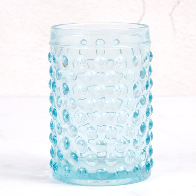 Creative Home Embossed Dot light blue Glass Tumbler - N/A - N/A