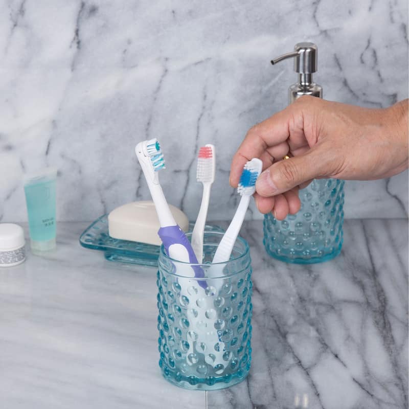 Creative Home Embossed Dot light blue Glass Tumbler - N/A - N/A