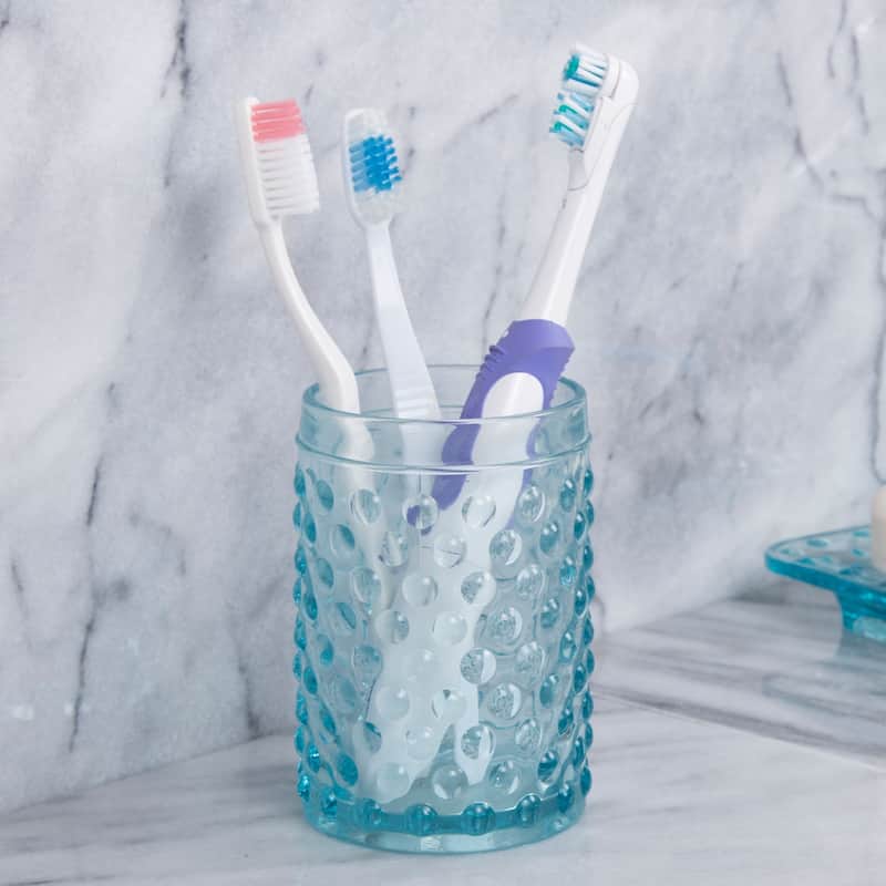 Creative Home Embossed Dot light blue Glass Tumbler - N/A - N/A