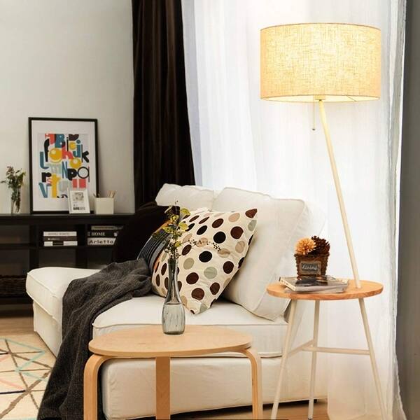 Shop Contemporary Combination End Table Floor Lamp With Usb Port