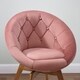 Art-Leon Modern Velvet Tufted Back Round Swivel Accent Chair - Thumbnail 3