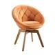 Art-Leon Modern Velvet Tufted Back Round Swivel Accent Chair - Thumbnail 8