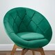 Art-Leon Modern Velvet Tufted Back Round Swivel Accent Chair - Thumbnail 9