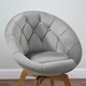 Art-Leon Modern Velvet Tufted Back Round Swivel Accent Chair - Thumbnail 11