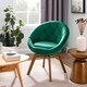 Art-Leon Modern Velvet Tufted Back Round Swivel Accent Chair - Thumbnail 7