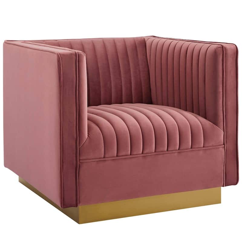 Sanguine 3 Piece Vertical Channel Tufted Performance Velvet Set