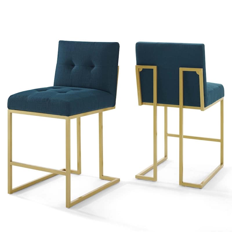 Silver Orchid Watson Upholstered Fabric Counter Stool (Set of 2) - N/A