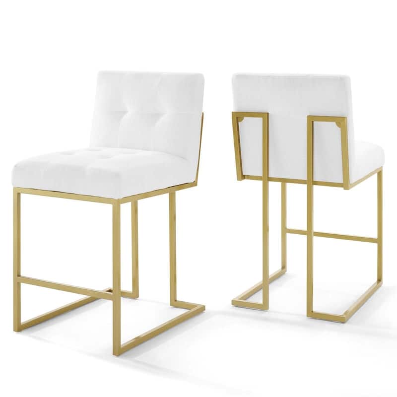 Silver Orchid Watson Upholstered Fabric Counter Stool (Set of 2) - N/A
