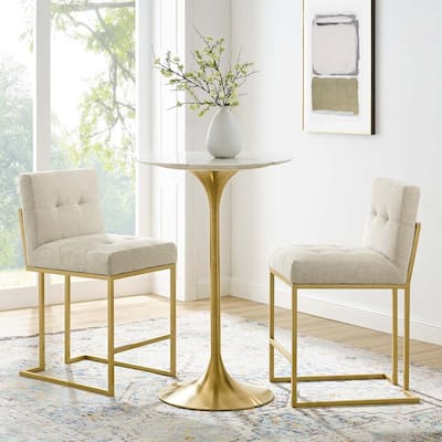 Silver Orchid Watson Upholstered Fabric Counter Stool (Set of 2) - N/A
