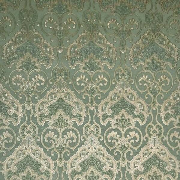 Shop Wallpaper Textured Victorian Modern Damask Green Metallic